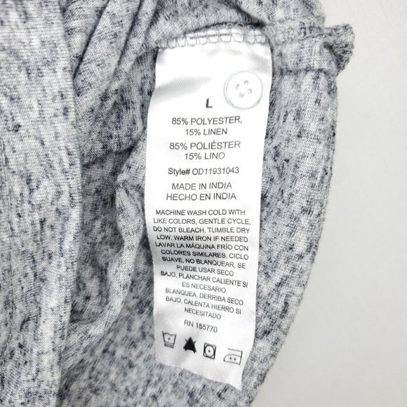 One Bay Away Polo Shirt Men Large Heathered Gray Premium Goods Poly Linen - Picture 4 of 6